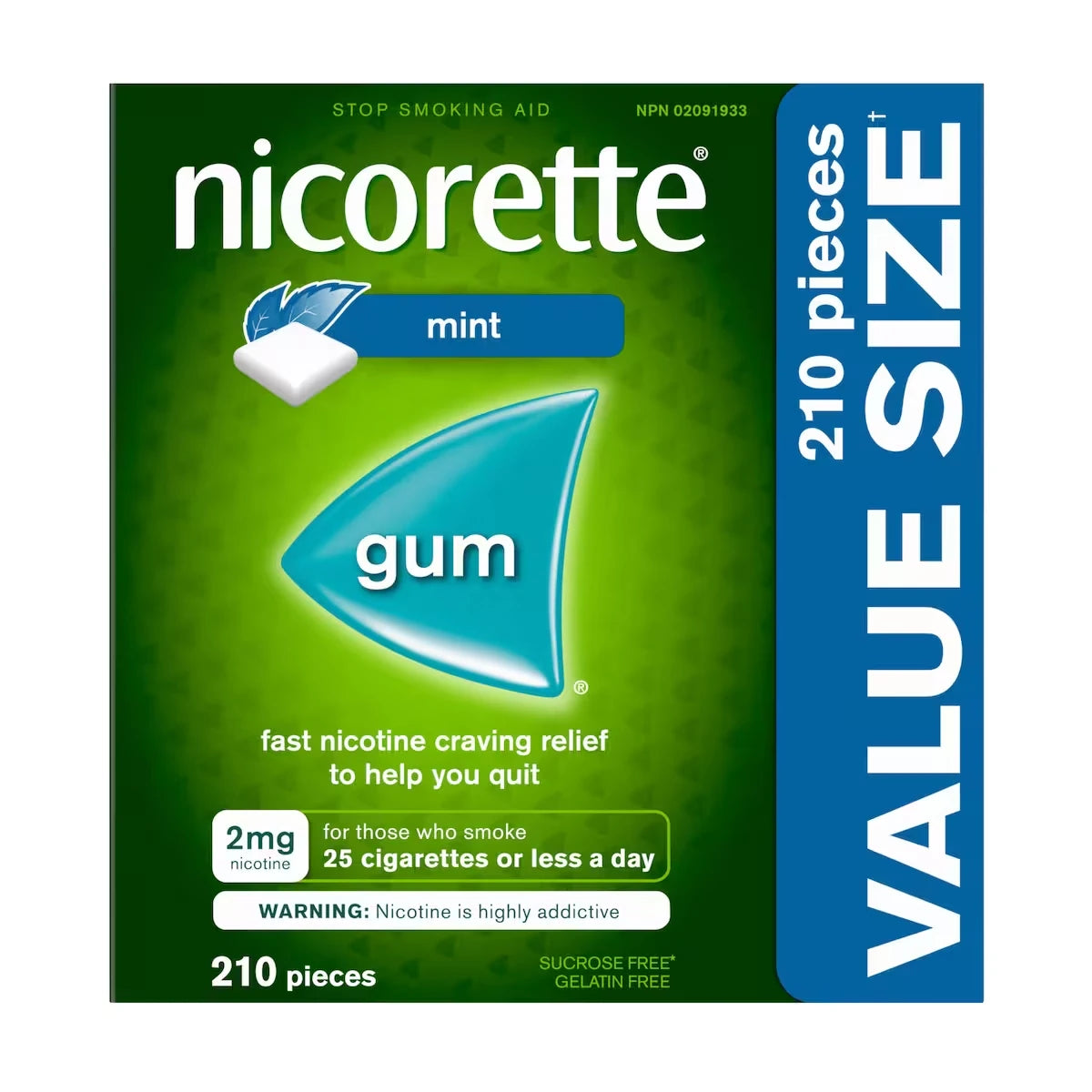 Nicorette nicotine gum extreme chill product image, alternate view
