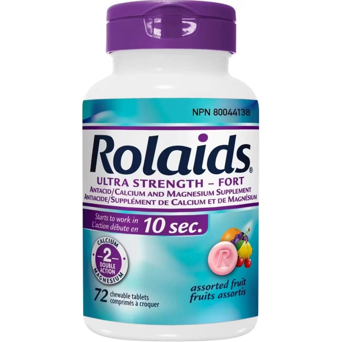 Rolaids Ultra Strength Antacid, Fruit Flavoured, 72ct, Fast Heartburn Relief 72 count product detail