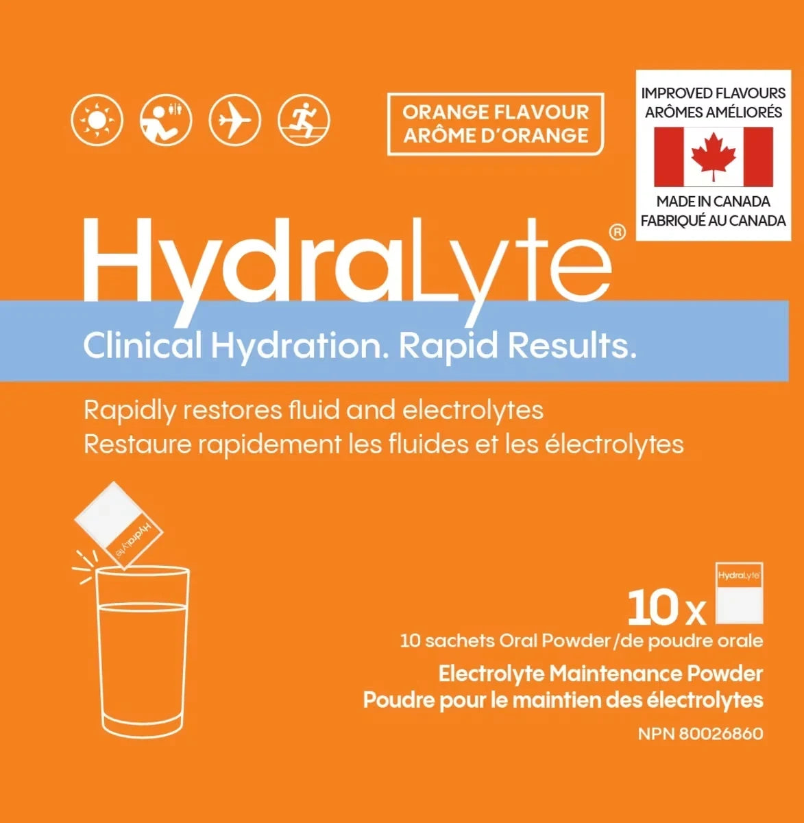 Hydralyte Electrolyte Powder Orange product package