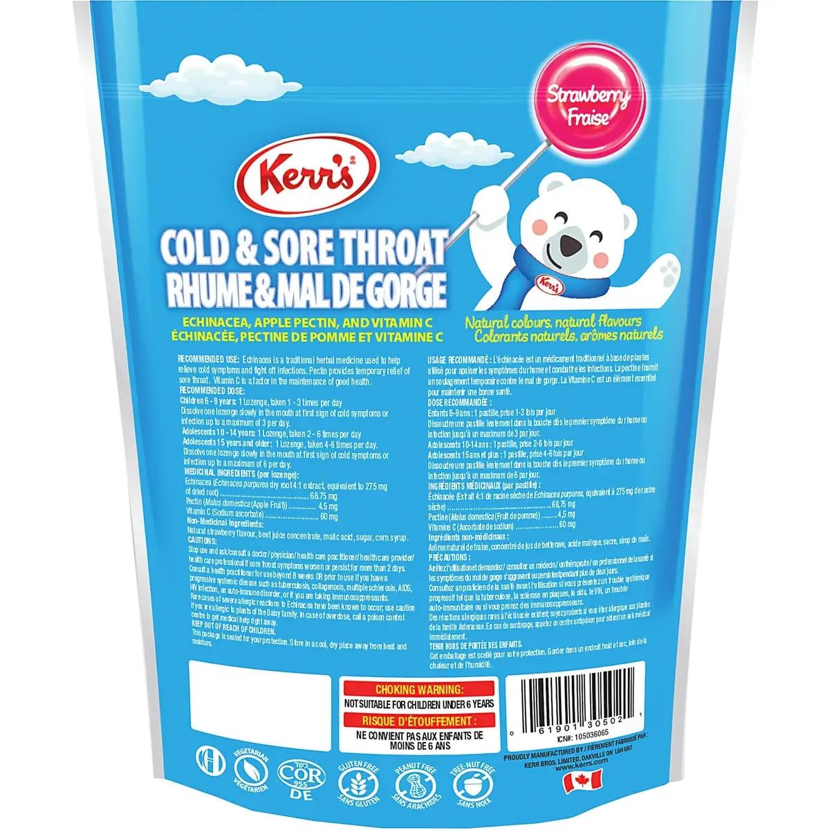 Kerr's Strawberry COLD & Sore Throat Lollypop Lozenges product detail