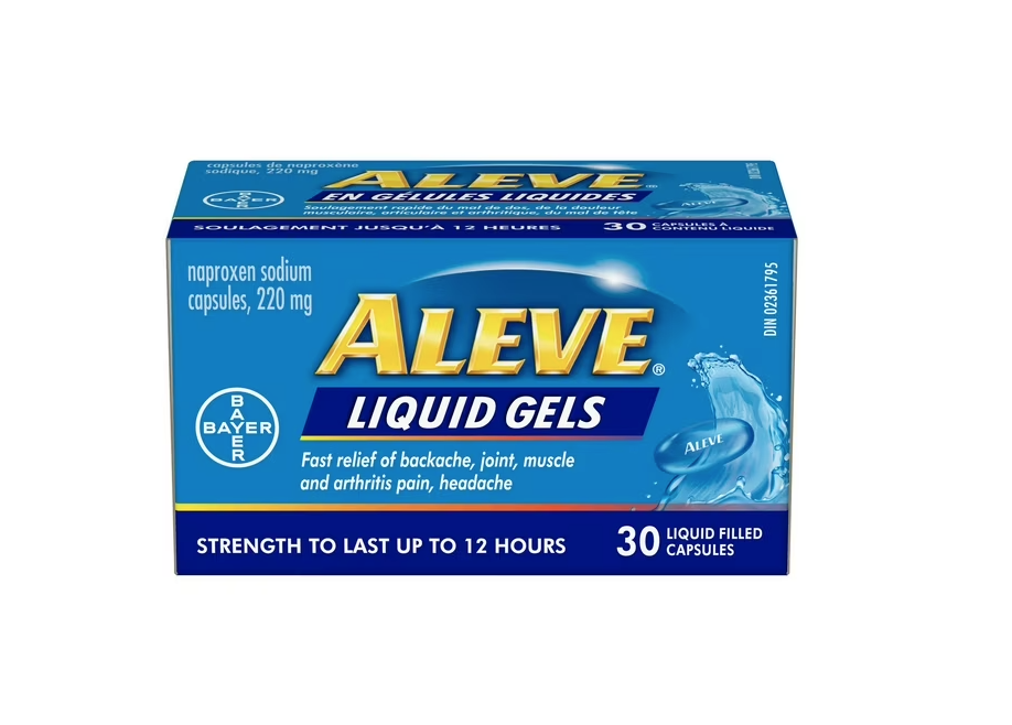Aleve liquid gels 30 capsules,220 mg