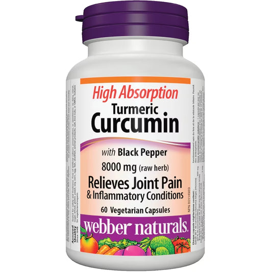 Webber Turmeric Curcumin High Absorption with Black Pepper 8000 mg (raw herb) product detail