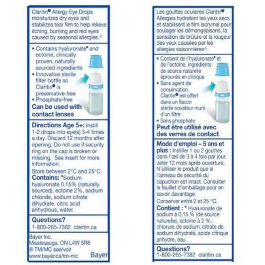 Claritin Allergy Eye Drops, Preservative-Free, Long-lasting relief product detail
