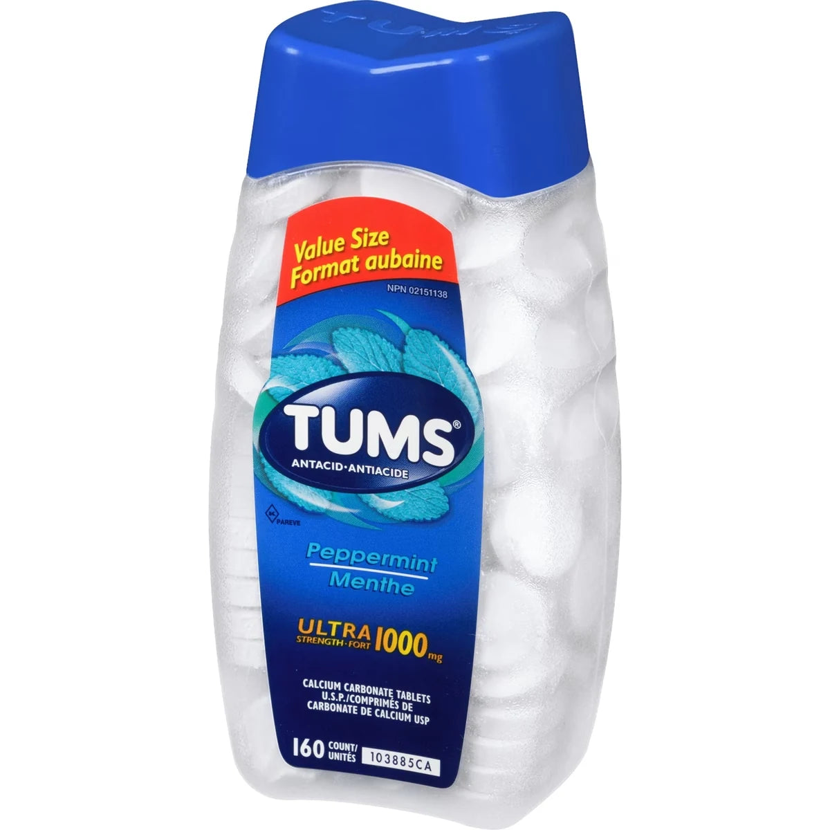 Tums Ultra Strength Antacid for Heartburn Relief Peppermint 160 count product detail