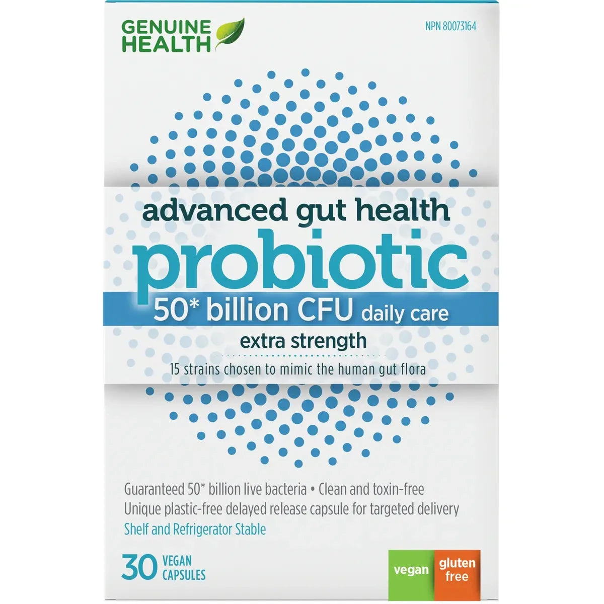 Genuine Health Advanced Gut Health Probiotics, 50 Billion CFU, 15 Diverse Strains product image