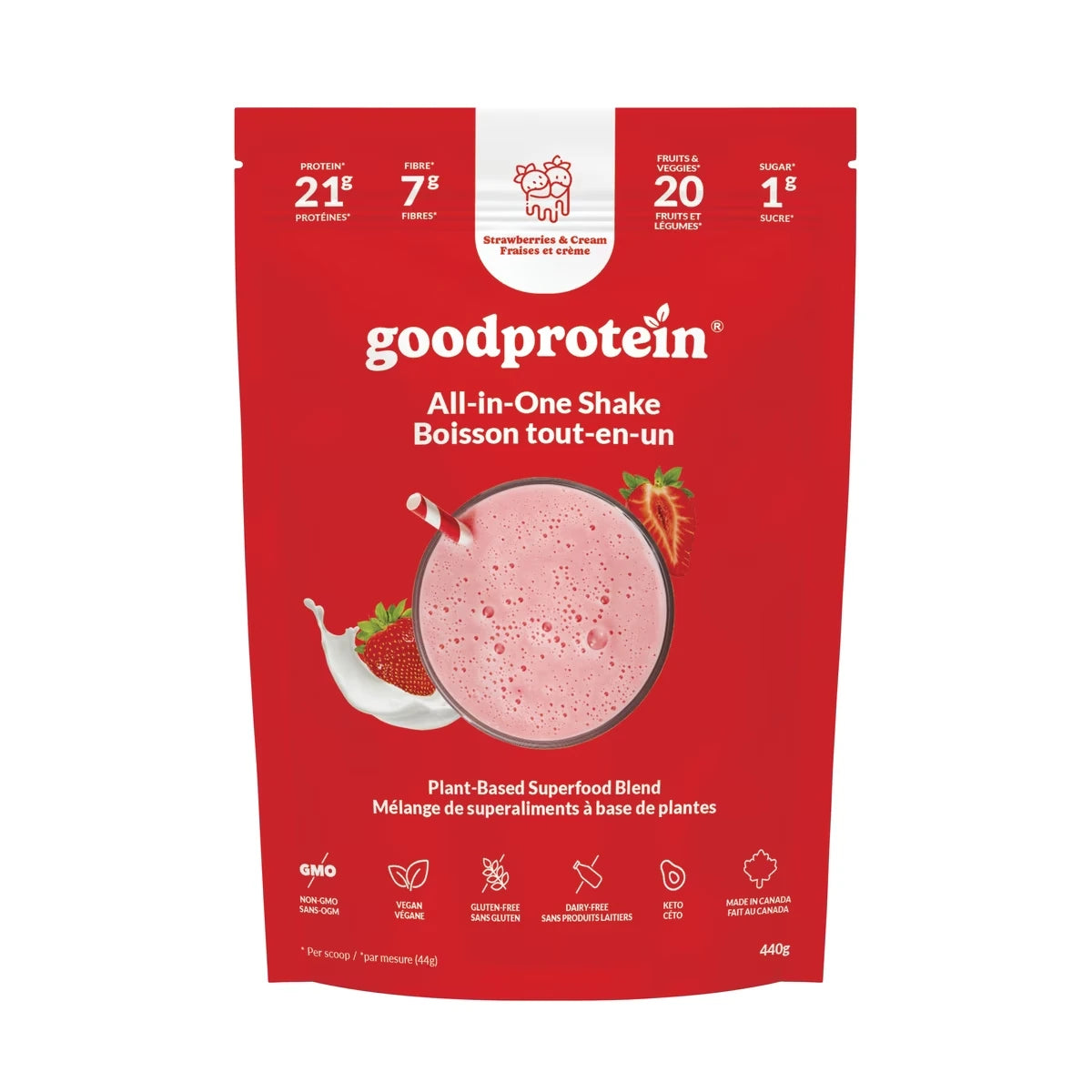 Good Protein Strawberries & Cream - All-in-One Shake front package