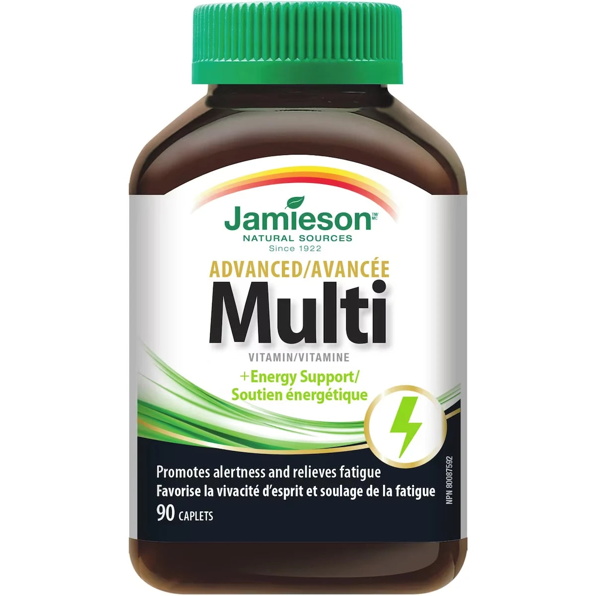 Jamieson Advanced Multivitamin & Energy Support 100 mg caffeine Caplet 90 count product detail