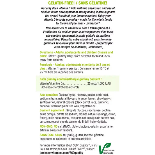 Jamieson Vitamin D 1,000 IU Gummies Value Size product detail