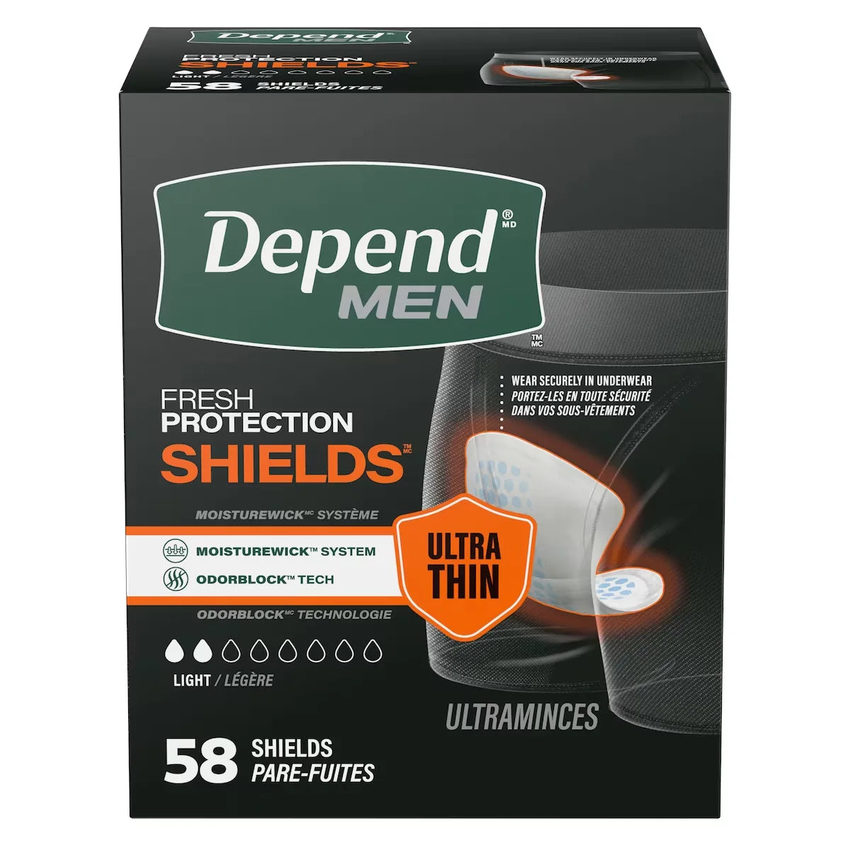 Depend Incontinence Shields for Men, Light Absorbency product detail