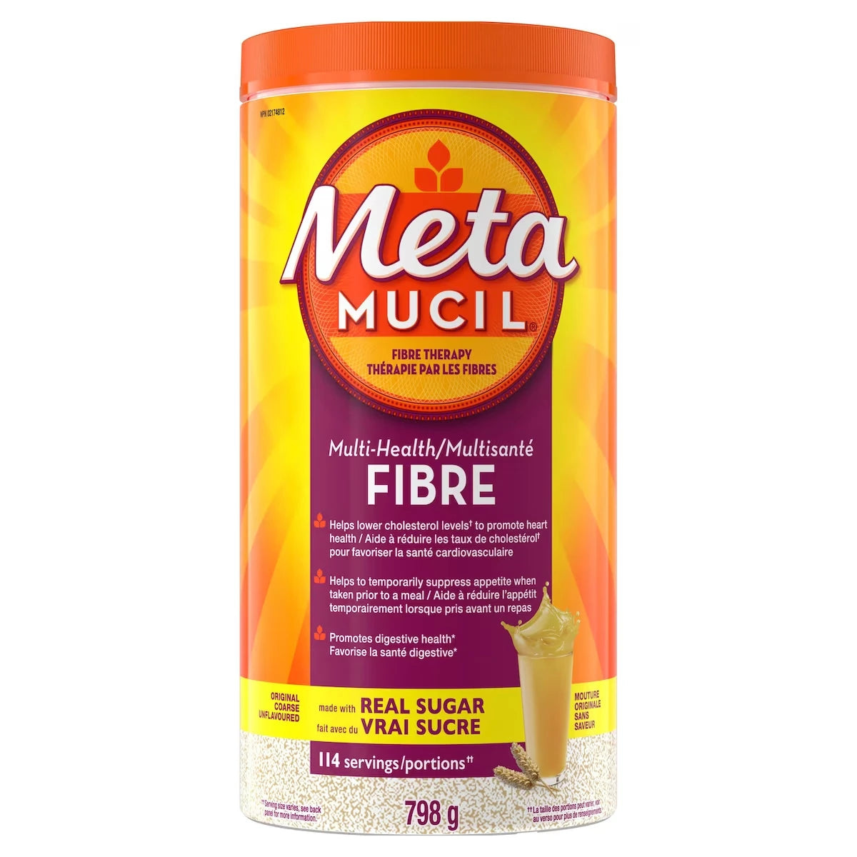 Metamucil 3 in 1 MultiHealth Fibre! Fiber Supplement Powder, Original, 798 g product image