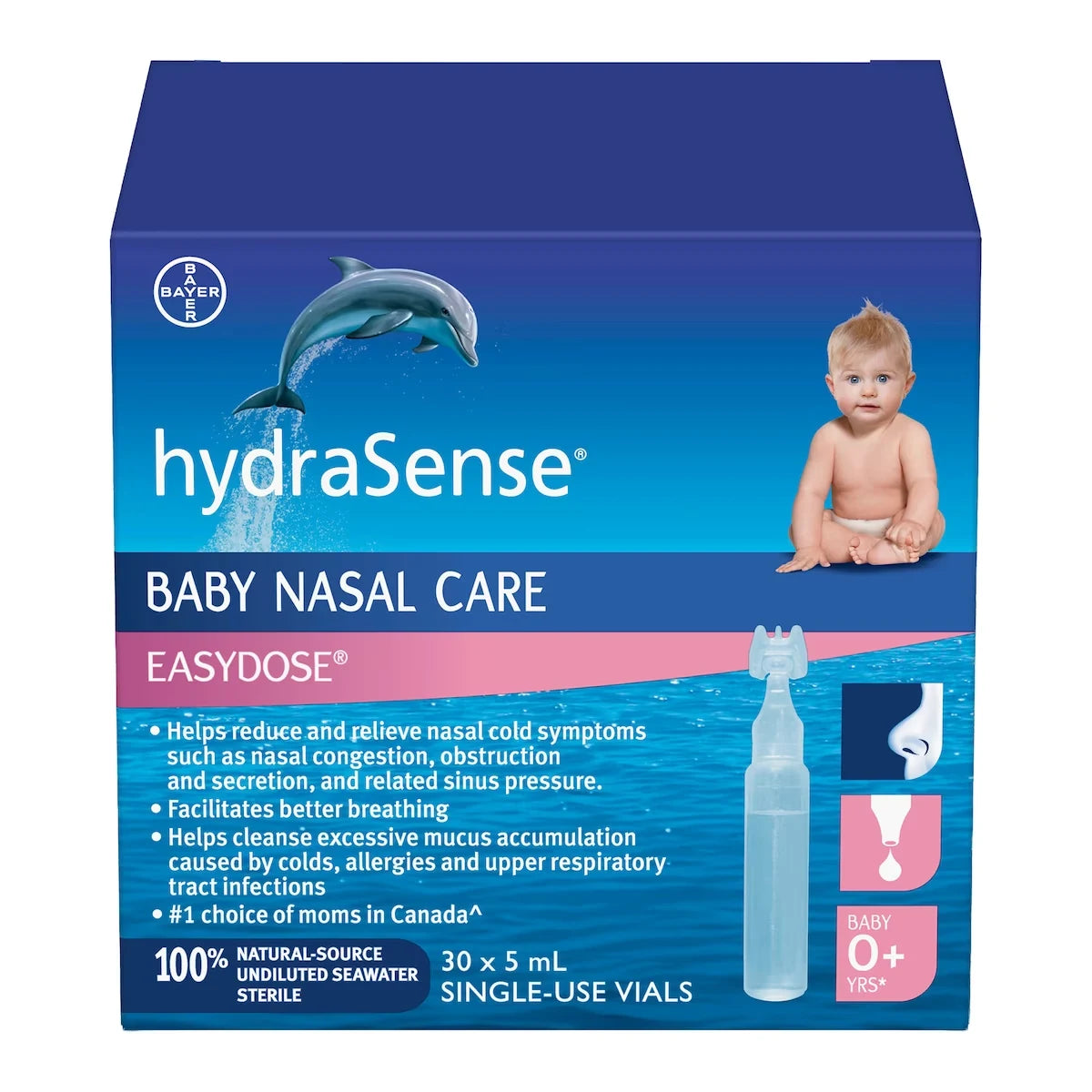 Hydrasense Easydose Single-Use Vials For Babies, Baby Nasal Care, 30 Vials product package