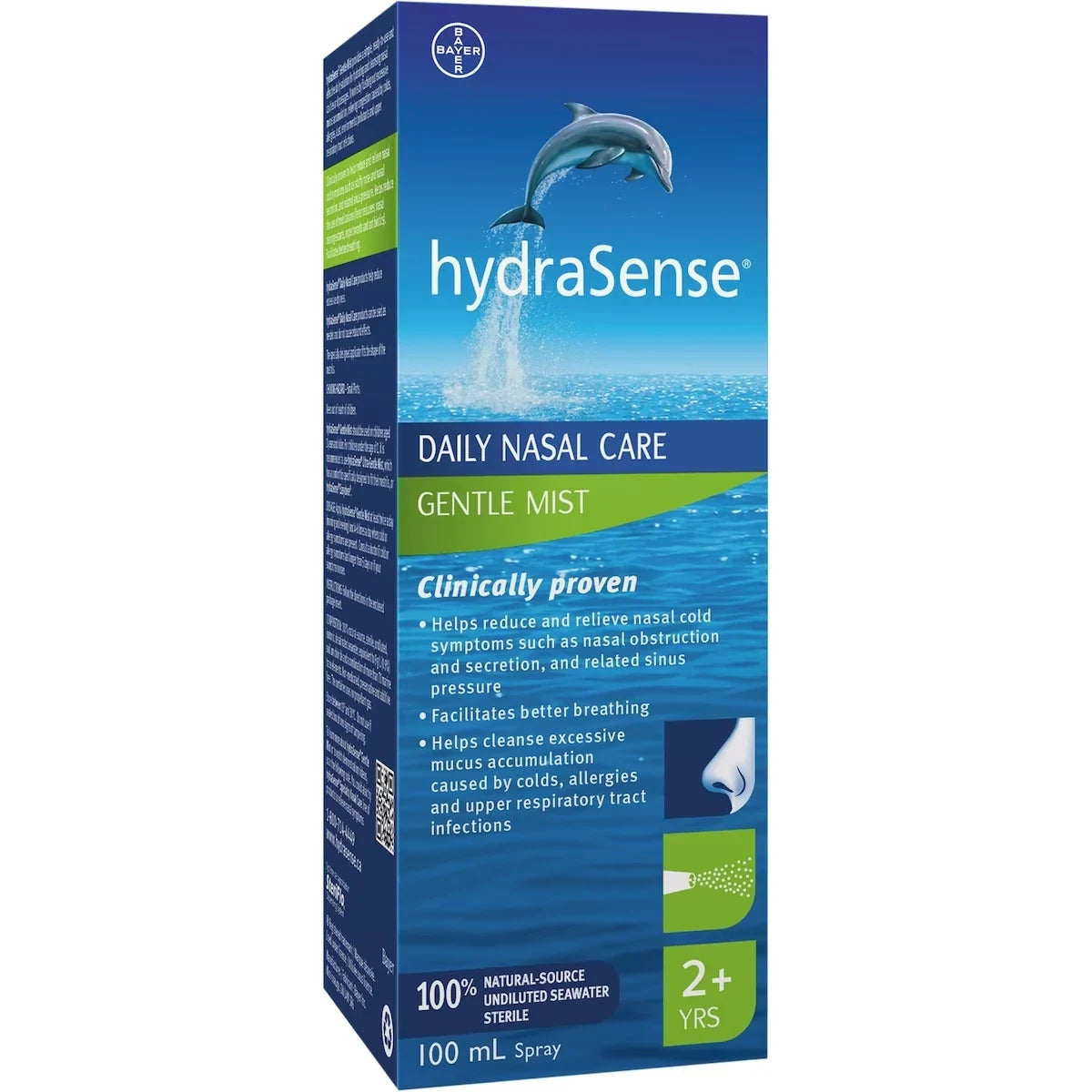 Hydrasense Gentle Mist Nasal Spray, 100 mL product package