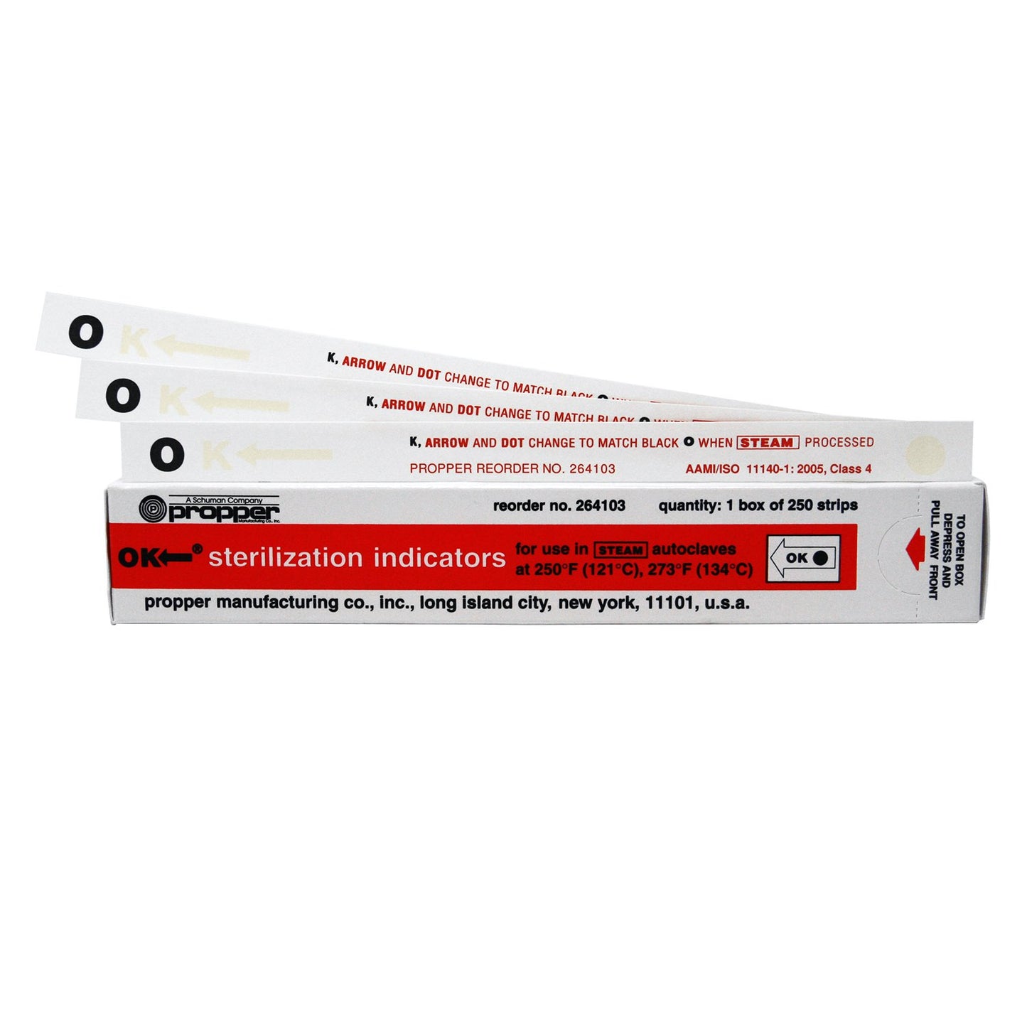 Short OK Chemical Indicator Strips (8 in) Box of 250 Strips