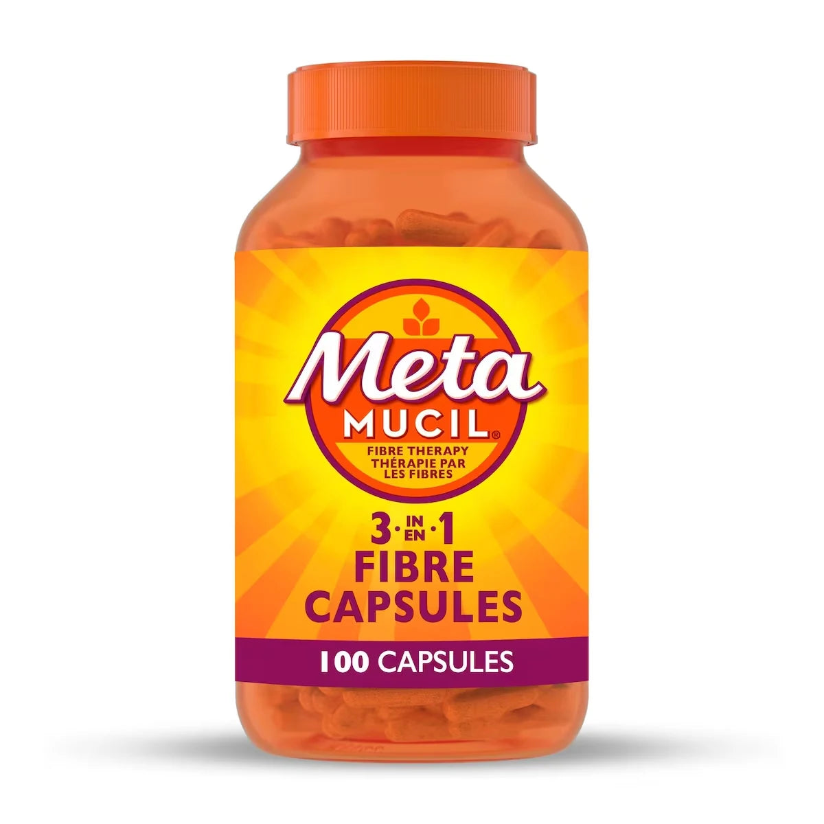 Metamucil 3 in 1 MultiHealth Fibre! Fiber Supplement Capsules, 100 Count product image