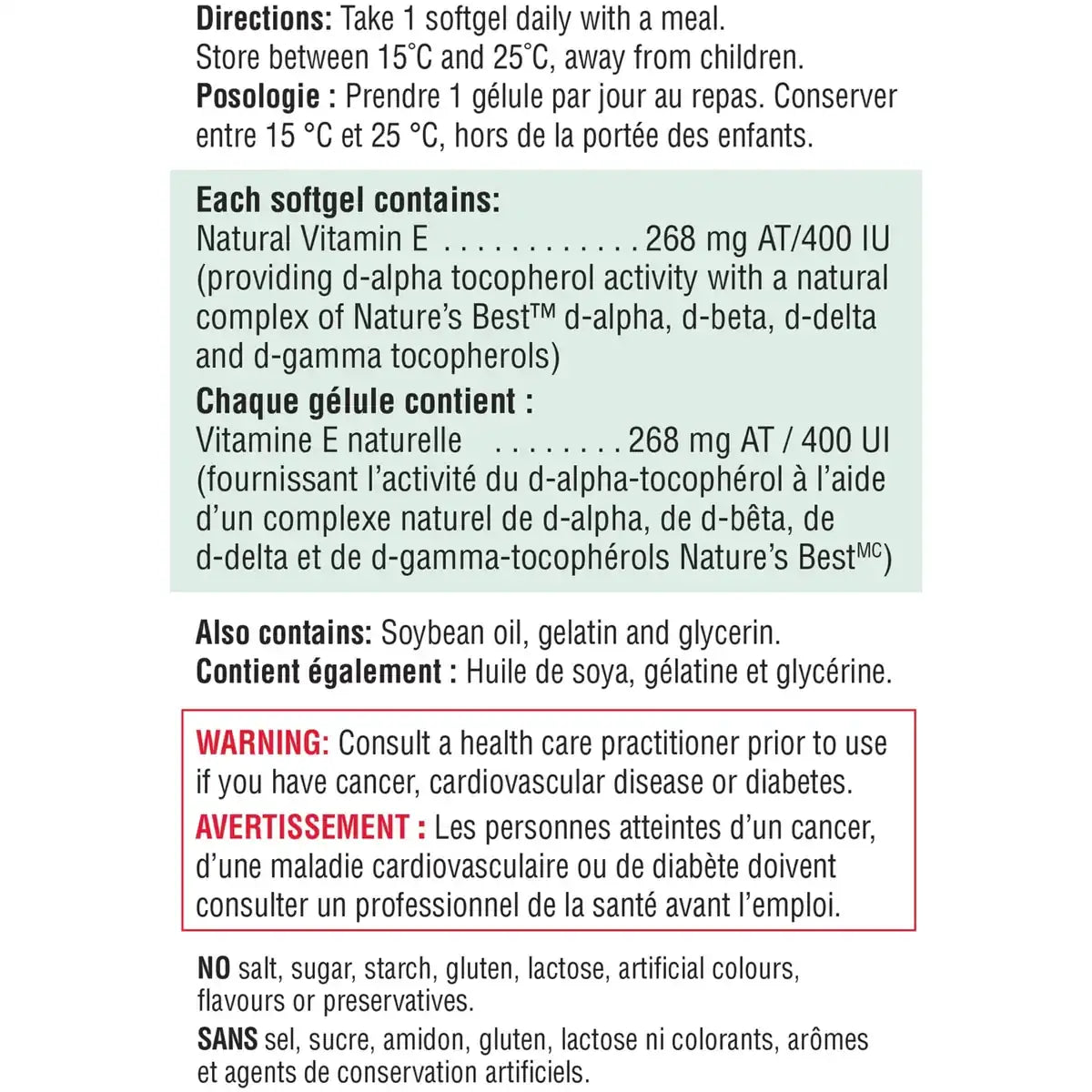 Jamieson Balanced Vitamin E Complex 400 IU Softgels with Mixed Tocopherols product detail