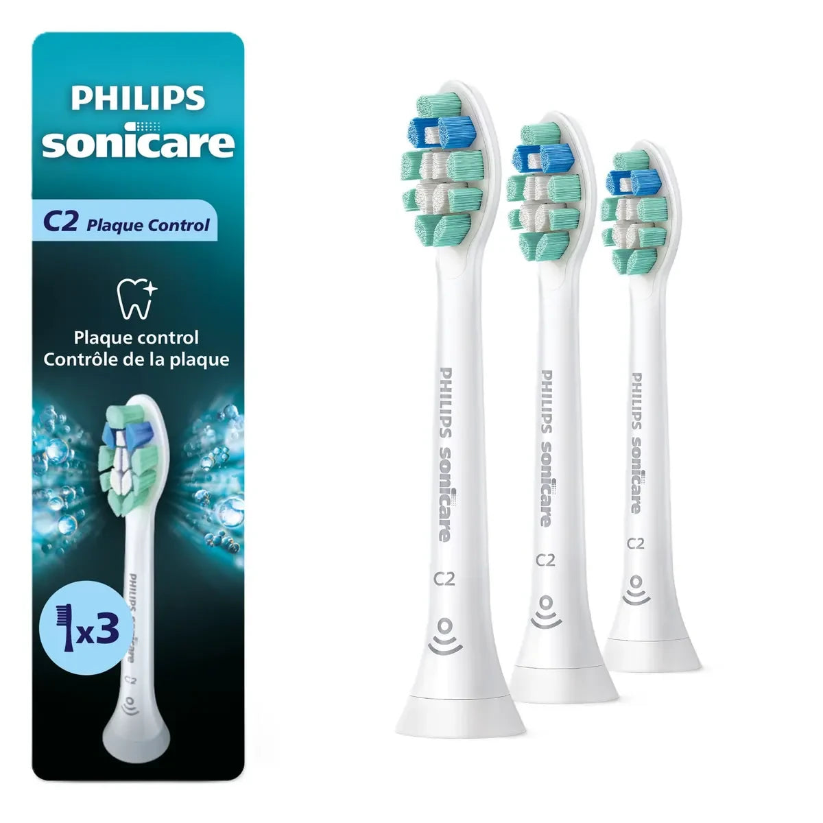 Philips Optimal Plaque Control Replacement Brush Heads, 3 pack, HX9023/92 product image