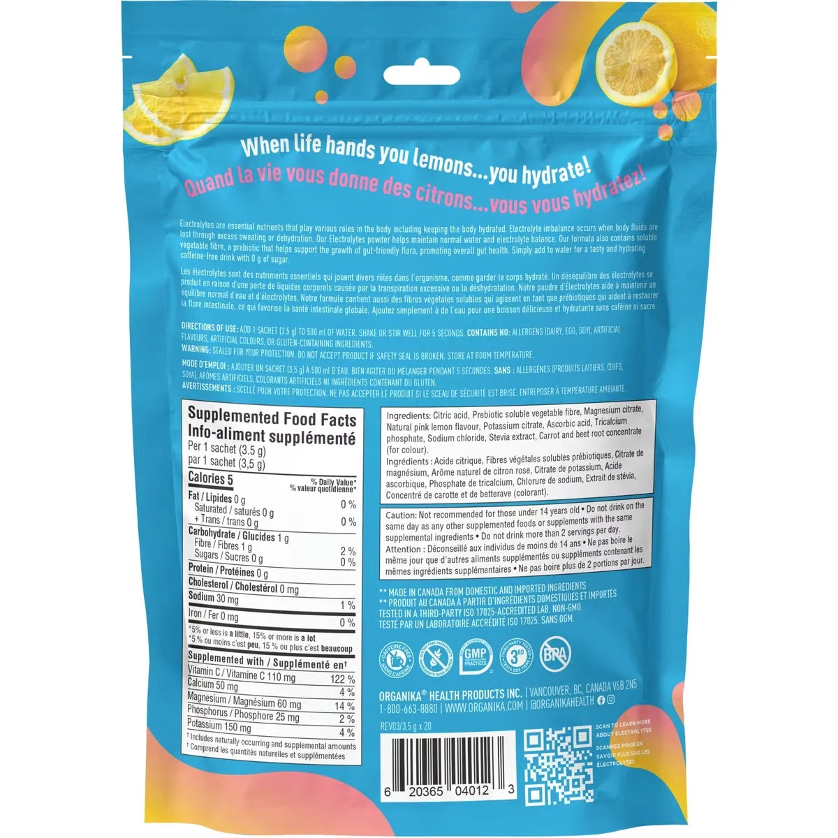 Organika Electrolyte Stick-Pink lemonade product detail