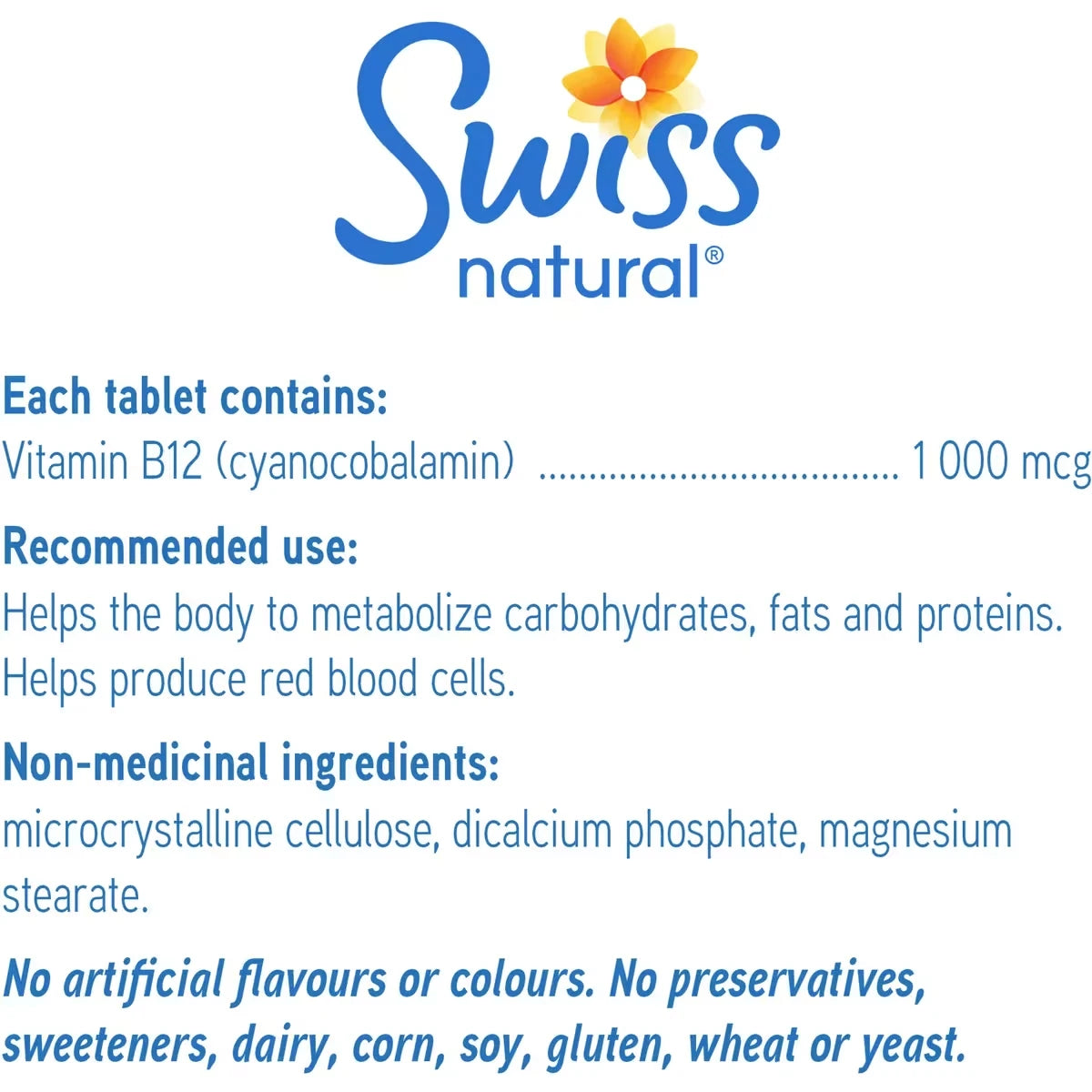 Swiss Vitamin B12 1000mcg product detail