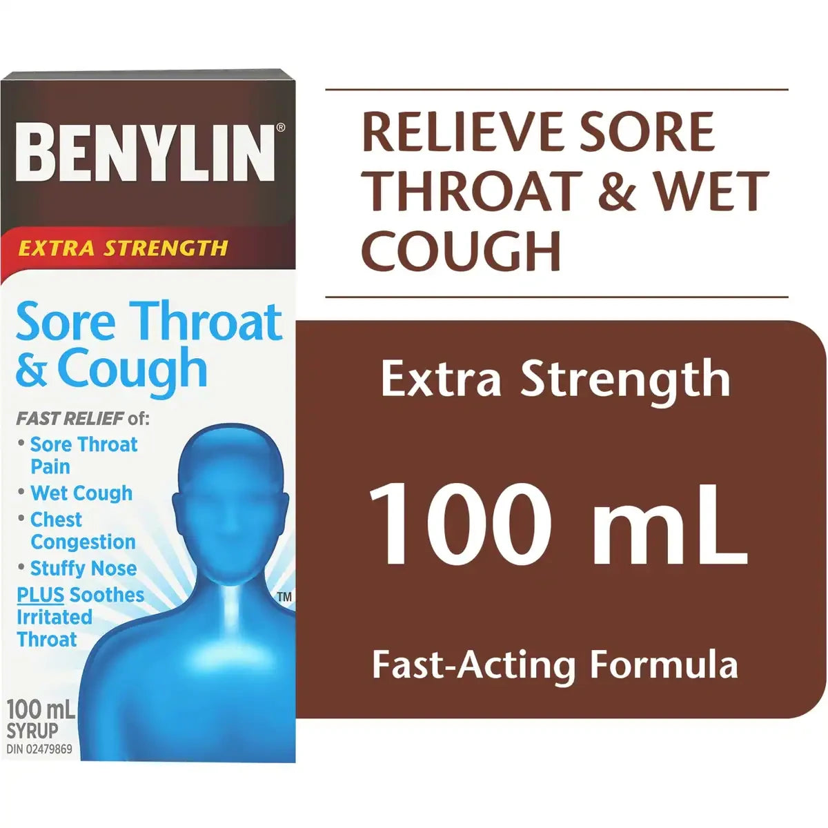 Benylin Extra Strength Sore Throat & Cough Relief Day Syrup product detail