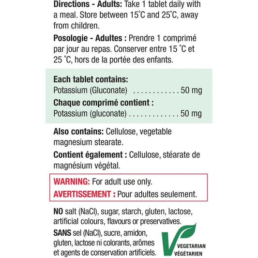 Jamieson Potassium 50 mg product detail