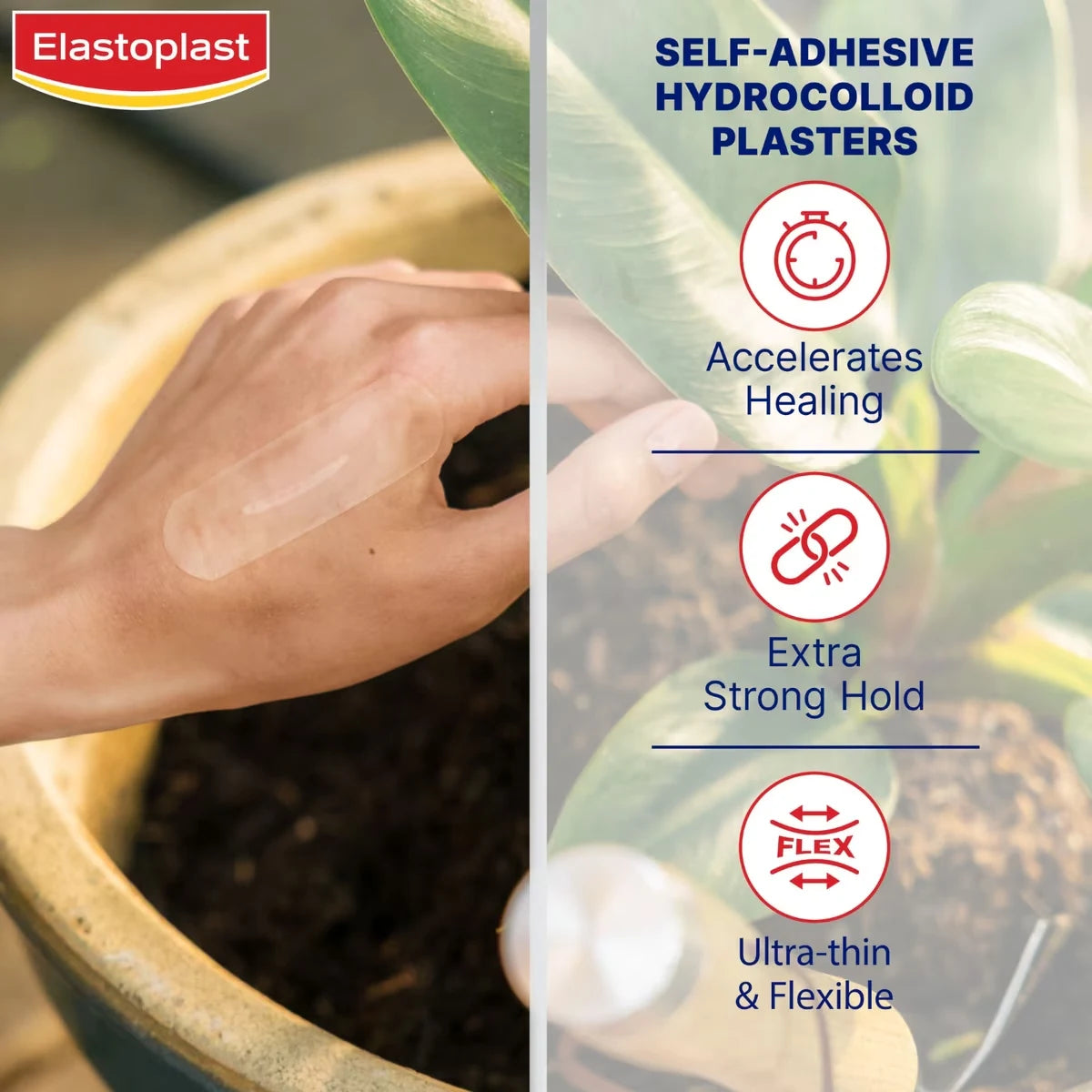 Elastoplast Second Skin Protection Hydrocolloid Patches for Fingers, Waterproof, 10 Count product detail