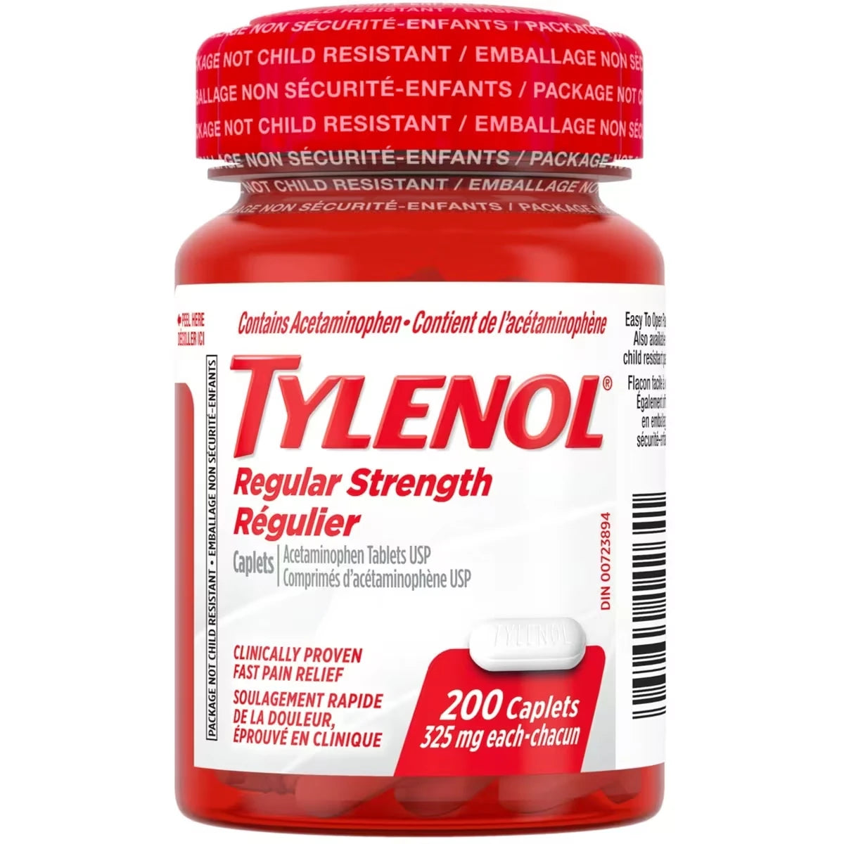 Tylenol Regular Strength Pain Relief Acetaminophen 325 mg, 200 Caplets product image