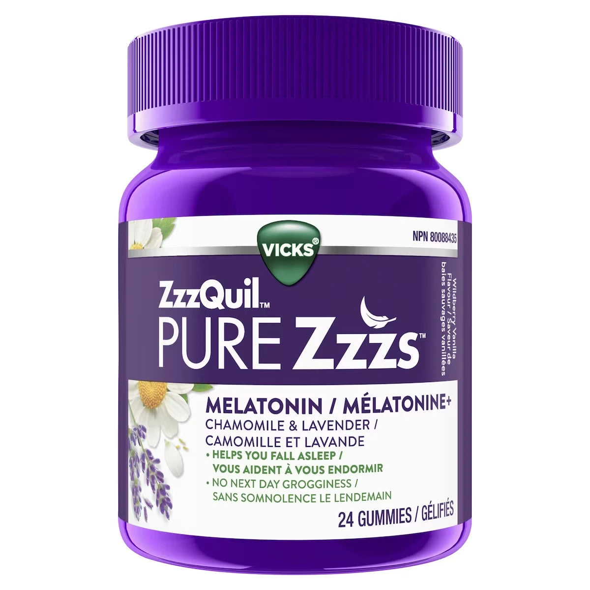 Vicks ZzzQuil PURE Zzzs Melatonin Sleep Aid, 24 Gummies product image