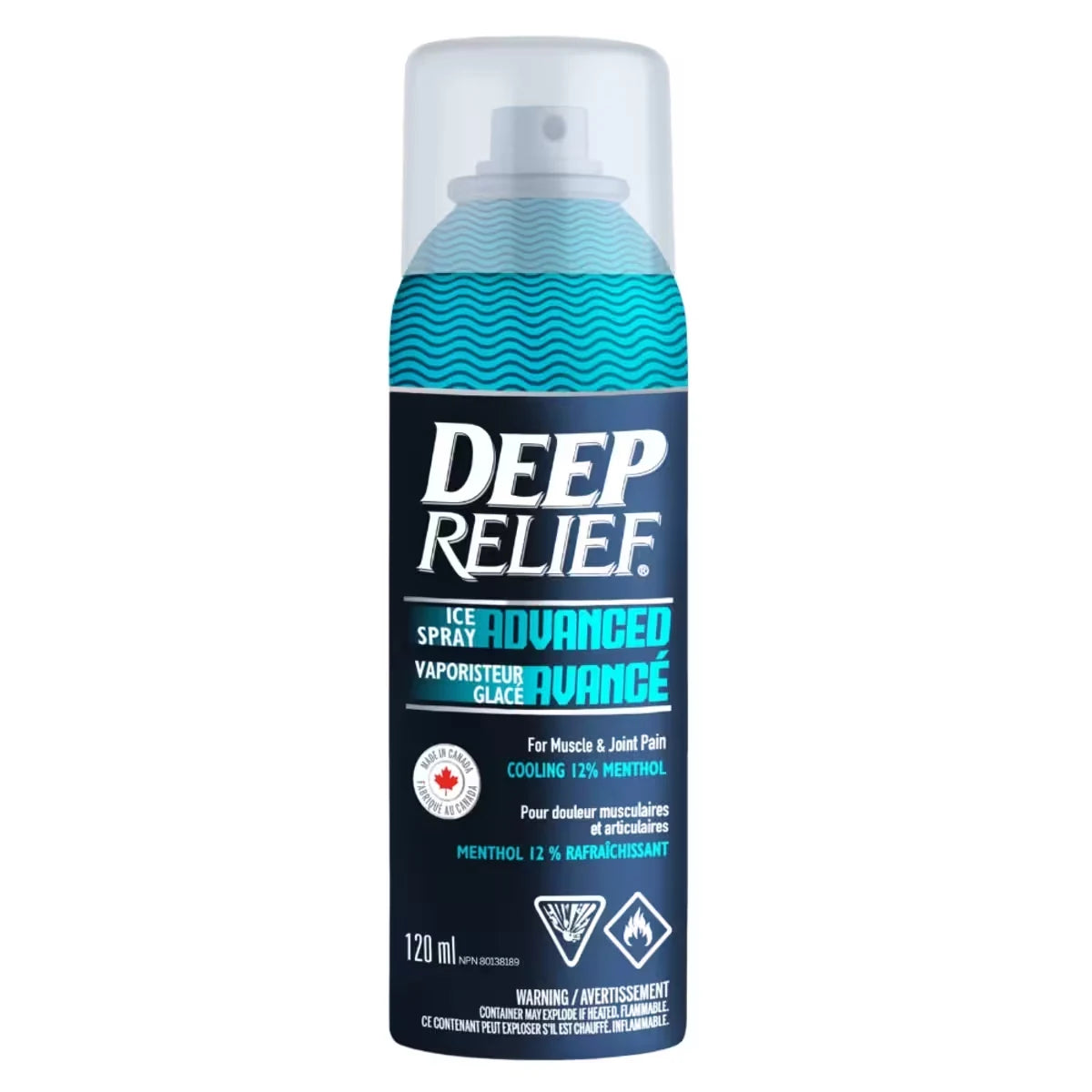 Deep Relief Ice Cold Spray Advanced | Fast-Acting Cooling Pain Relief for Muscles & Joints | 12% Menthol Cooling Formula front package