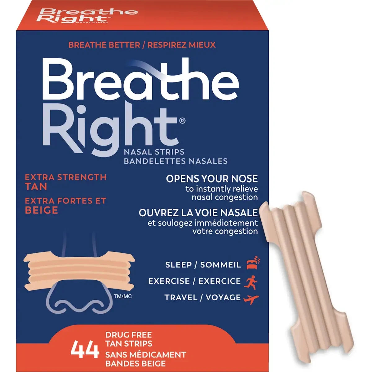 Breathe Right Nasal Strips Extra Strength Tan product image