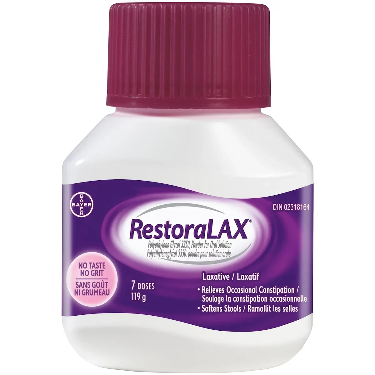 Restoralax Powder Laxative, No Taste, No Grit, No Gas, No Bloating, No Cramps, 7 Doses, 119 Grams product package