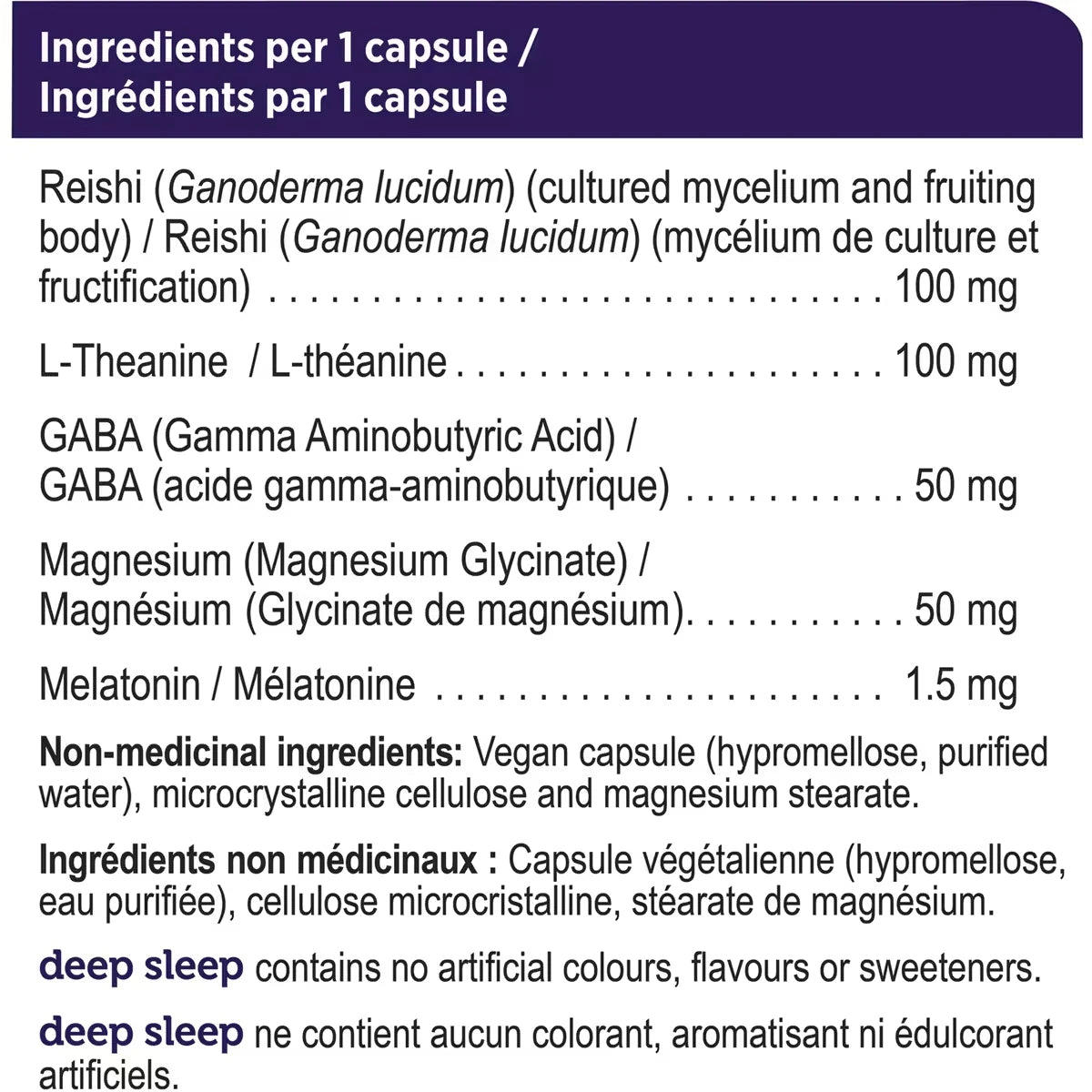 Genuine Health Deep Sleep with Reishi Mushroom, Vegan, Gluten Free, Soy Free, Non GMO, 60 Count Capsules product detail