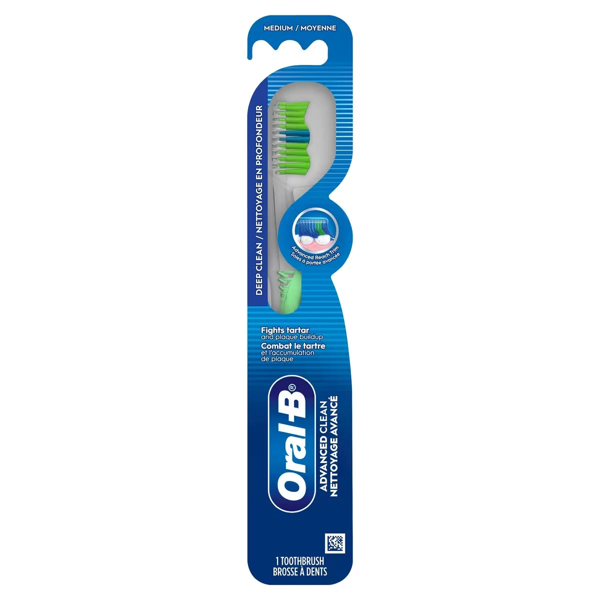 Oral B Advanced Clean Toothbrush, Color Changing Bristles, Medium, 1 Count product image