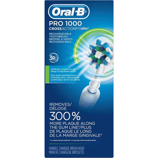 Oral B 1000 CrossAction Electric Toothbrush, White, Powered by Braun product detail