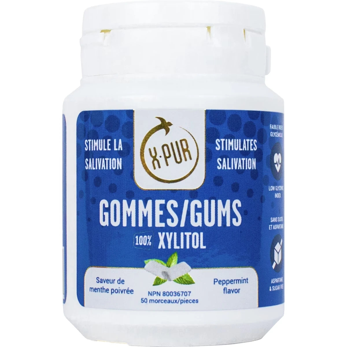Xylitol X-PUR Gums 100% Mint Flavoured view 2