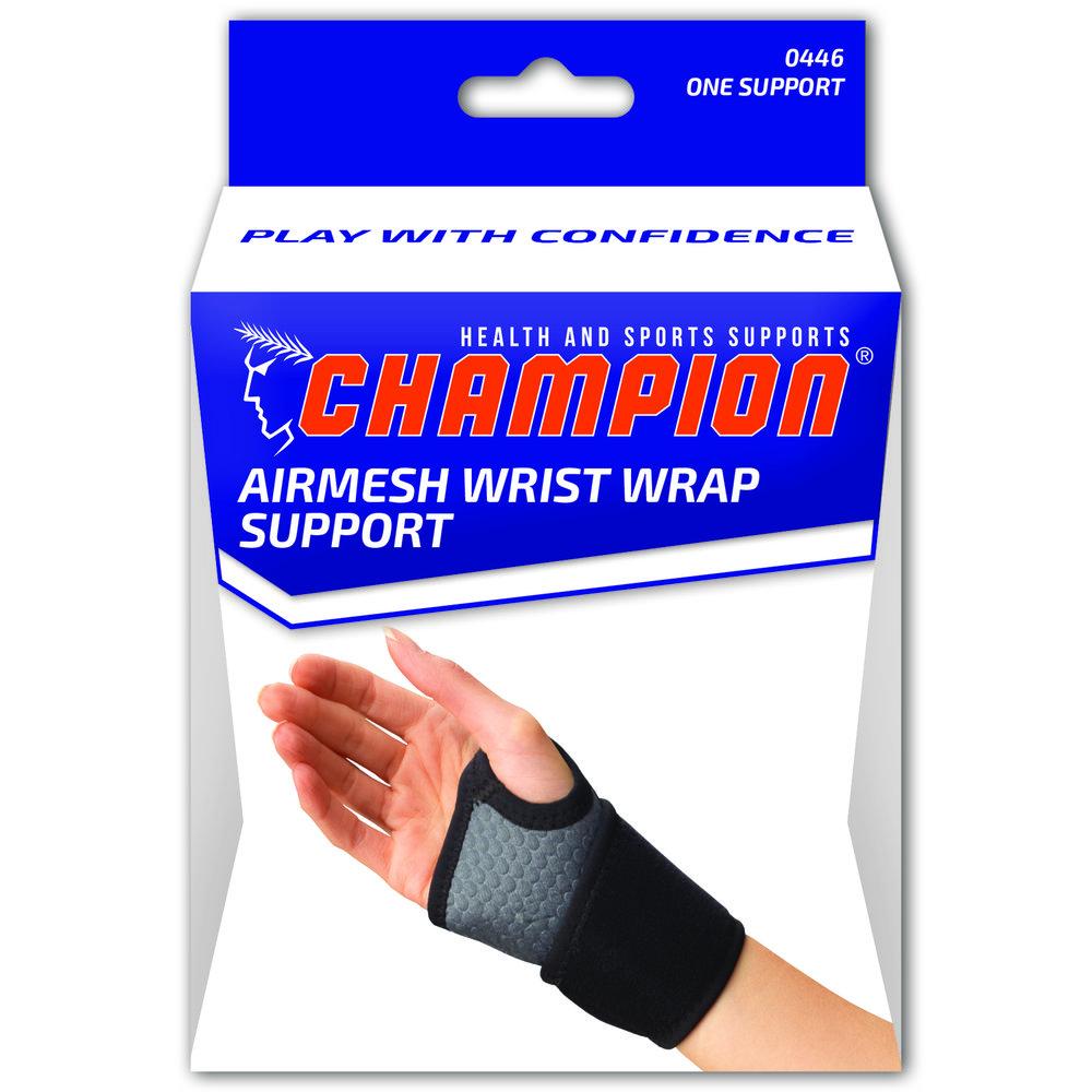 Airway Champion Airmesh Wrist Support, Minimum, Charcoal/Black, Universal 0446 — Each — product image