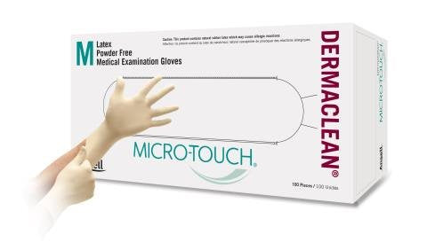 Ansell Bx/100 Micro-Touch Dermaclean Latex Gloves Medium 5.5mil, 9.5in Cuff GLO-3182-1 — Box of 100 — product image
