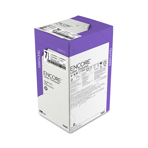 Ansell Bx/50pr Encore Latex Textured Gloves Size 9.0 Standard Thickness Beaded Cuff With Surefit Technolog GLO-5785007-1 — — product image