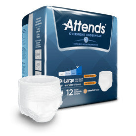 Attends 36596 - Attends Discreet Underwear Overnight, X-Large - Waist Size 48"- 64" - 4 Bags Of 12 APPNT40 — — product image