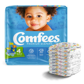 Attends 41540 - Comfees Baby Diapers - Size 4 - 4 Bags Of 31 CMF-4 — — product image