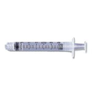 Becton Dickinson Syringe General Use 3 mL Luer-Lock Tip Graduated Sterile Latex-Free Disposable 309657 — Box of 200 — product image