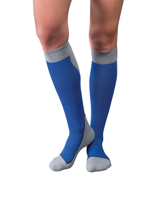 Bsn Jobst Sport Stocking Unisex, 15-20 mmHg, Md, Royal Blue/Grey , Closed Toe 7528951 — Pair — product image