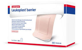 Bsn Leukoplast Barrier Waterproof Adhesive Dressing 5cm X 7.2cm Beige Sterile Latex-Free 7645205 — Box of 100 — product image