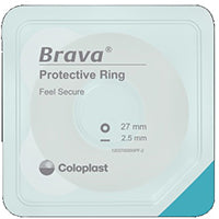 Coloplast Brava Wide Adhesive Protective Rings 18mm Id 76mm Od 2.5mm Thick 12032 — Box of 10 — product image