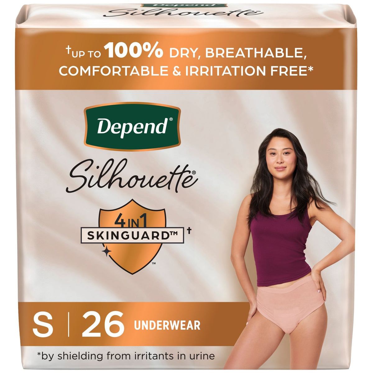 Kimberly Clark Depend Silhouette Maximum Pink Underwear Small Female Bulk 51449 — Package of 26 — product image