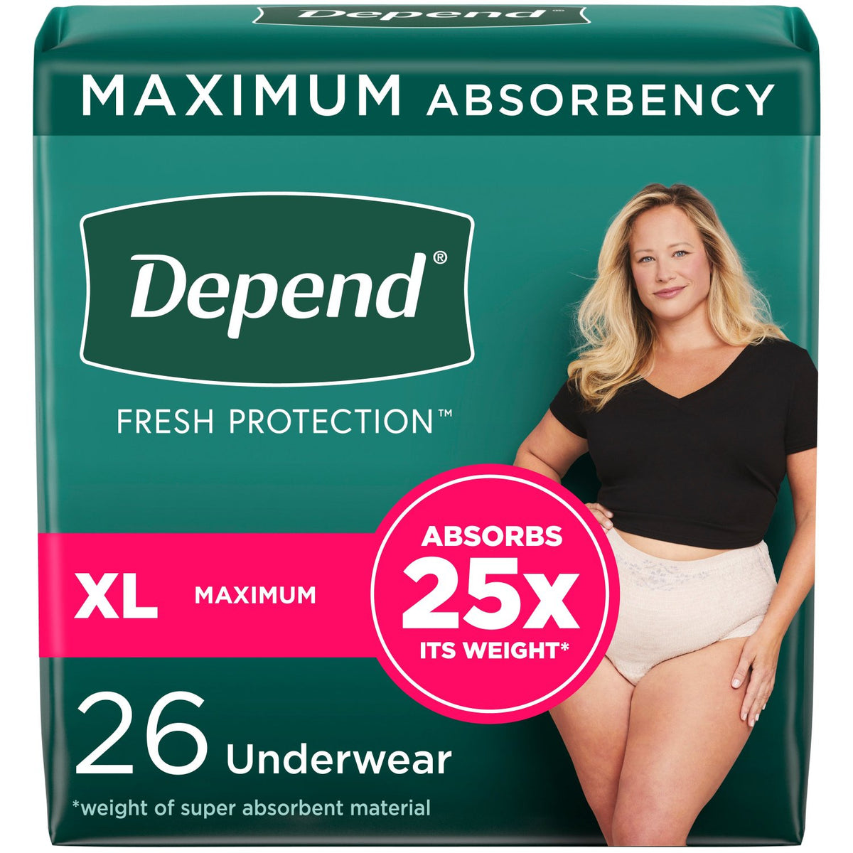 Kimberly Clark Depend Fit-Flex Maximum Underwear X-Large Female Bulk 53744 — Package of 26 — product image