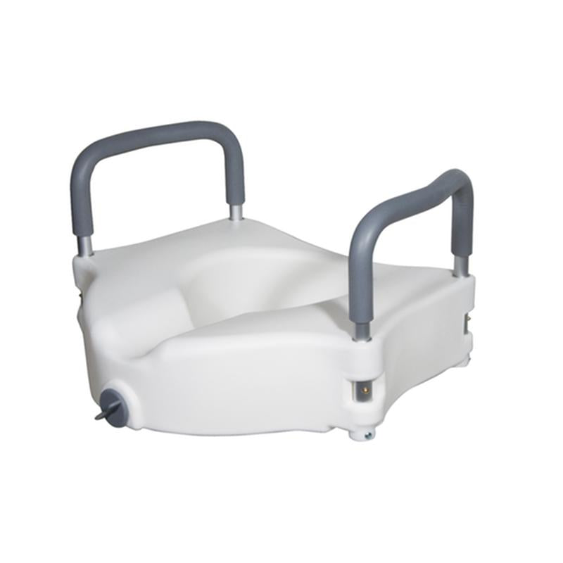 Drive Medical Elevated Raised Toilet Seat With Removable Padded Arms, Standard Seat RTL12027RA — Each — product image