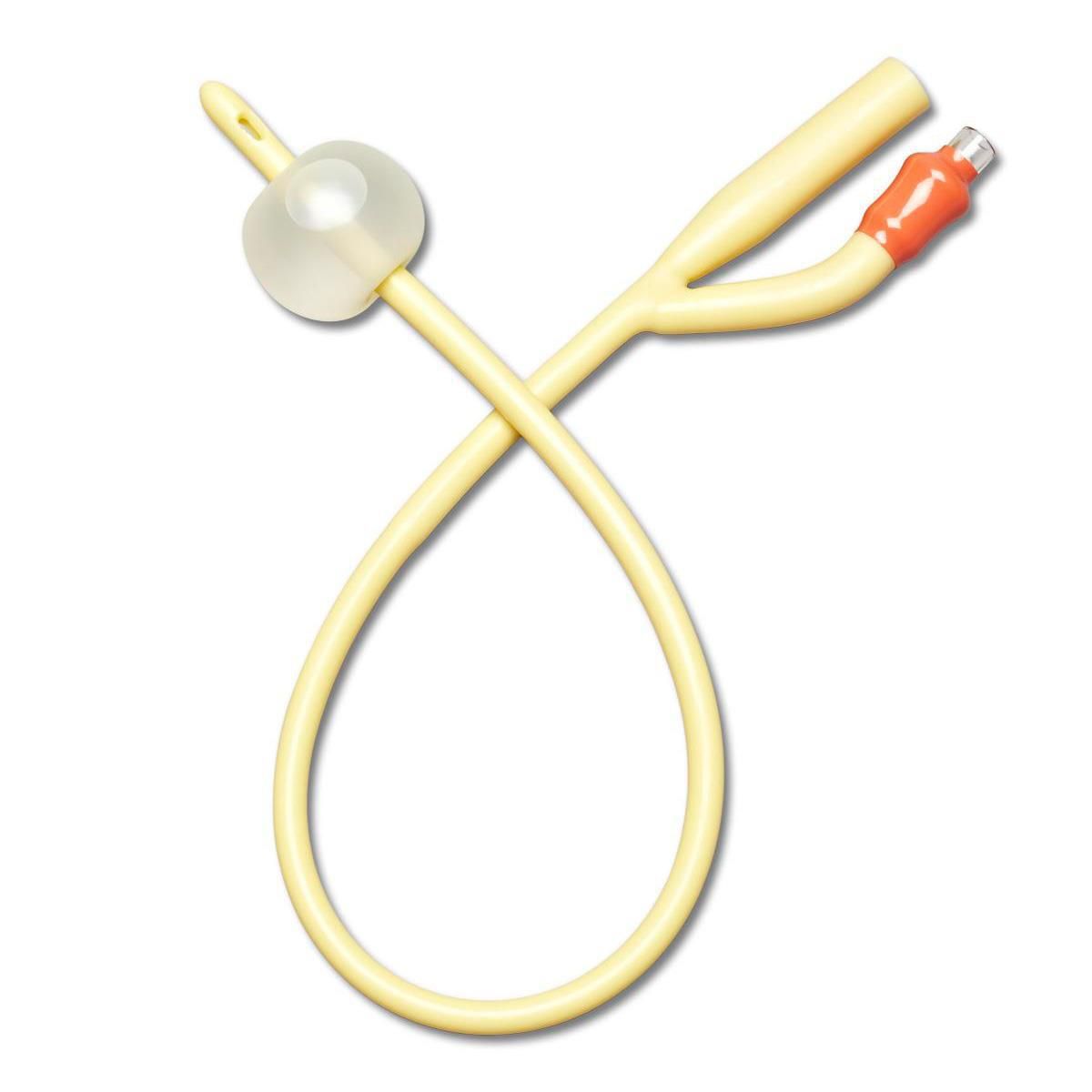Medline Silicone Coated Foley Catheter, Coude Tip, 2 Way, 16 Fr, 10cc Sterile 11216 — Case of 12 — product image