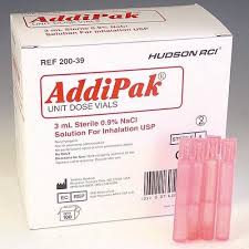 Enthermics Addipak Saline Sodium Chloride Solution Unit Dose 15 mL Pink HO120069 — Box of 48 — product image