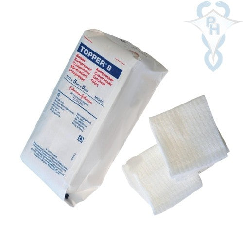 Solventum Topper 8 Swabs (4 Ply, Non-Sterile) 5cm X 5cm M50405 — Bag of 100 — product image