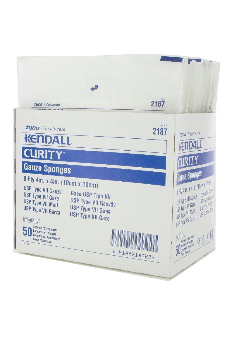Covidien / Medtronic (2/Pkg) Curity Gauze Sponge Sterile 8 Ply,4"X4" 2187 — Pack of 25 — product image